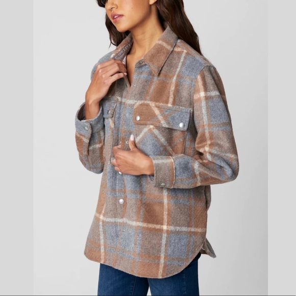 BlankNYC Plaid Shirt Mountain High Jacket Large EUC - Picture 3 of 12